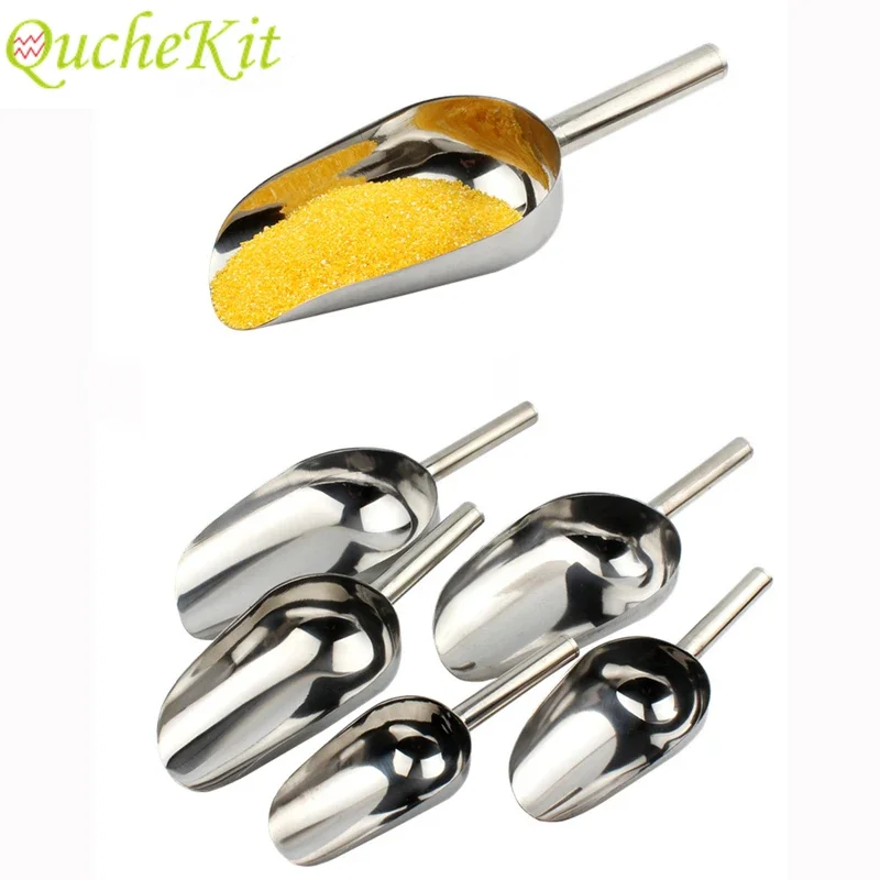8/9/10/11inch Kitchen Stainless Steel Ice Shovel Scoop Pet Food Feeder