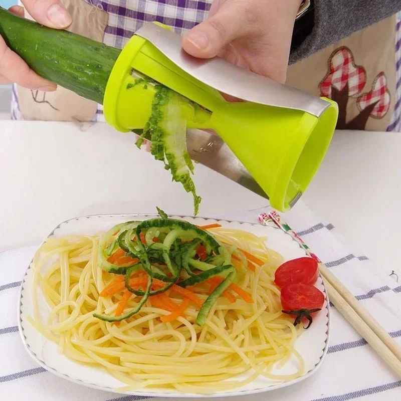 2Pcs Handheld Vegetable Spiralizer Slicers, Veggie Spiral Cutter with  Container Spaghetti Veggie Noodles Maker Spiral Slicers Great for Salad