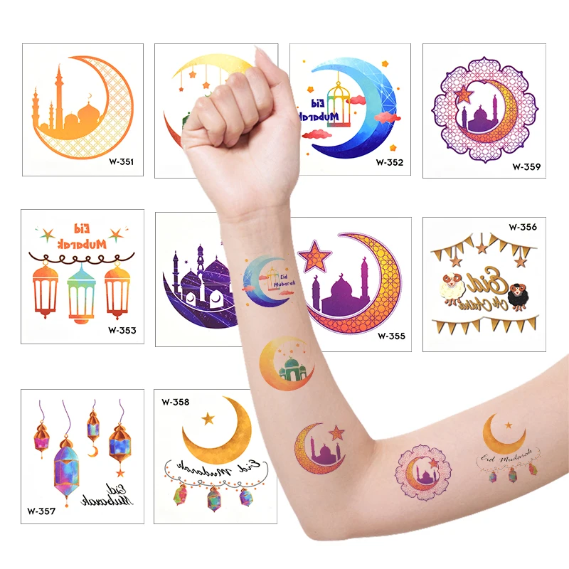 

10/20Pcs Eid Mubarak Stickers Ramadan Mubarak Decoration Islam Muslim Festival Favor Gifts Label Seal Celebration Party Supplies