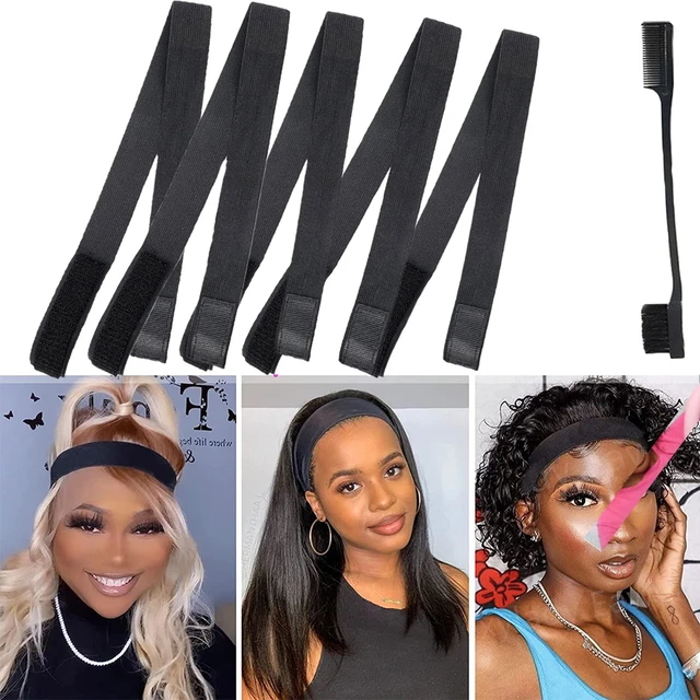 Edge Laying Scarf Elastic Headband For Wigs Lace Frontal 3pcs Lace Melting  Band With 1pcs Double Side Edge Control Hair Comb - Wig Band - AliExpress