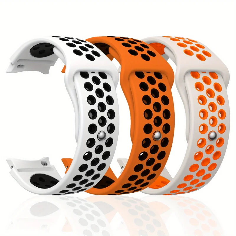 Dual-Tone Silicone Sport Watch Band with Breathable Holes
