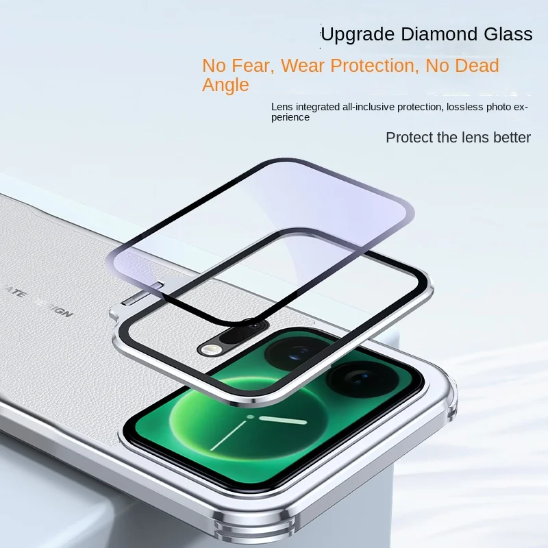 Premium Adjustable Alloy Lens Stand Case - Luxury PU Leather with Electroplated Shockproof Protection