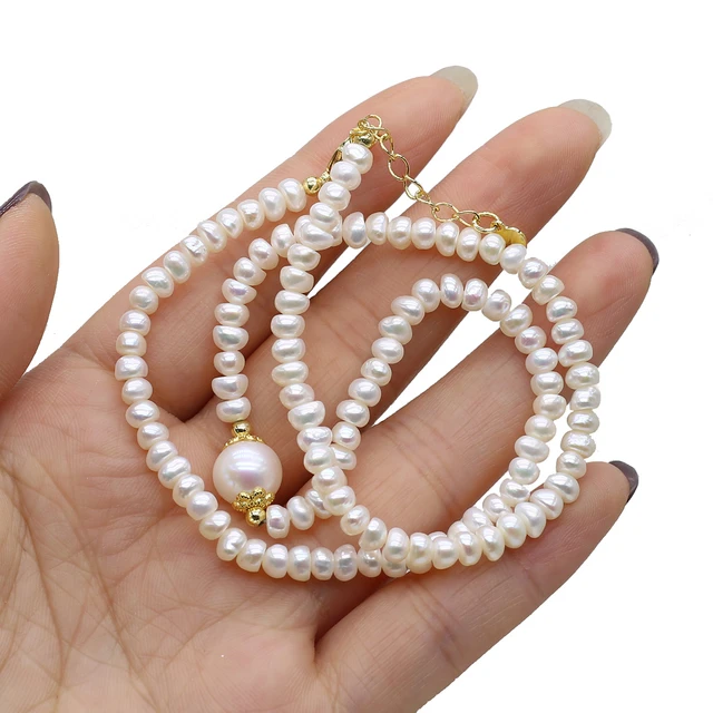 4-5mm natural white freshwater baroque real pearl strands - AliExpress