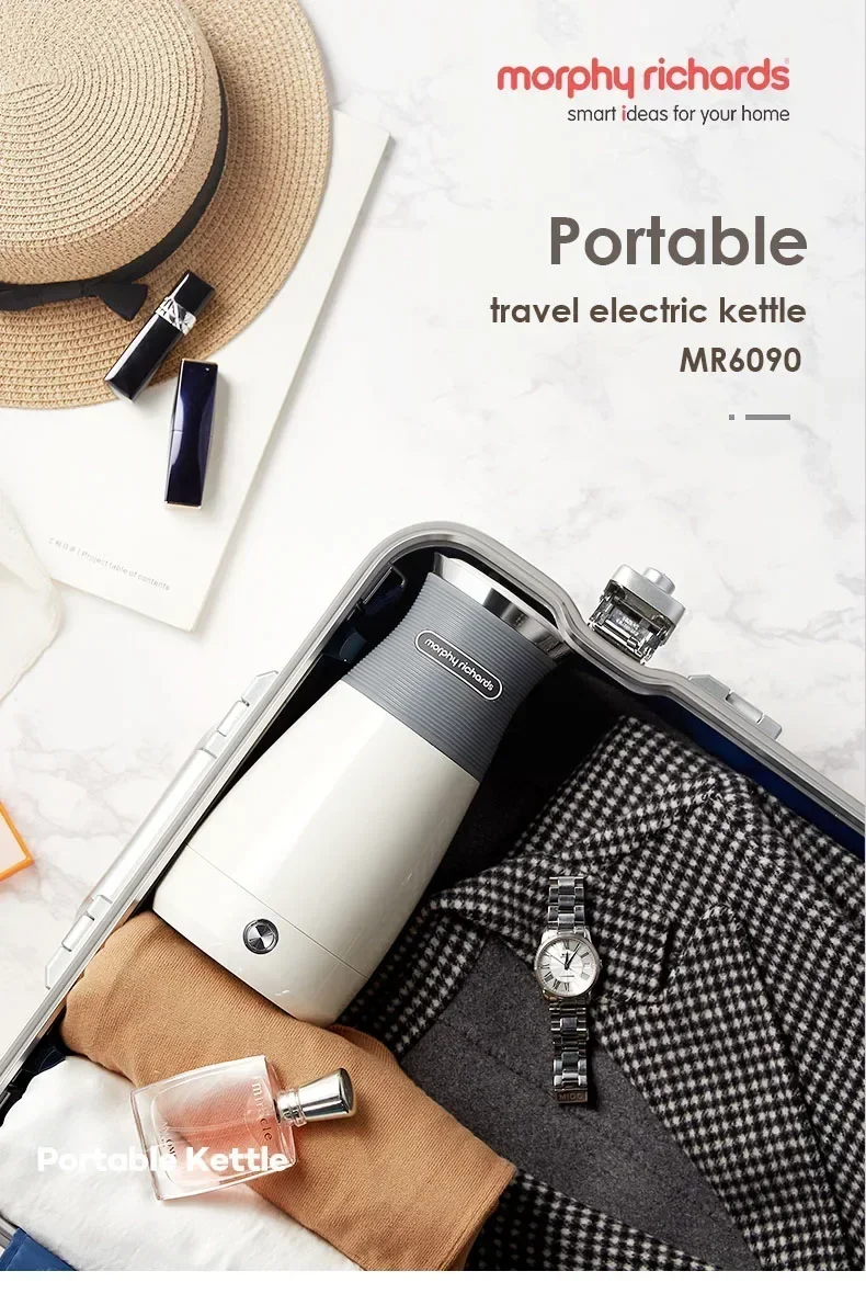 Description Picture 2 of item110V/220V MORPHY RICHARDS Electric kettle for travel, business trips, insulation, stainless steel, household, portable kettle