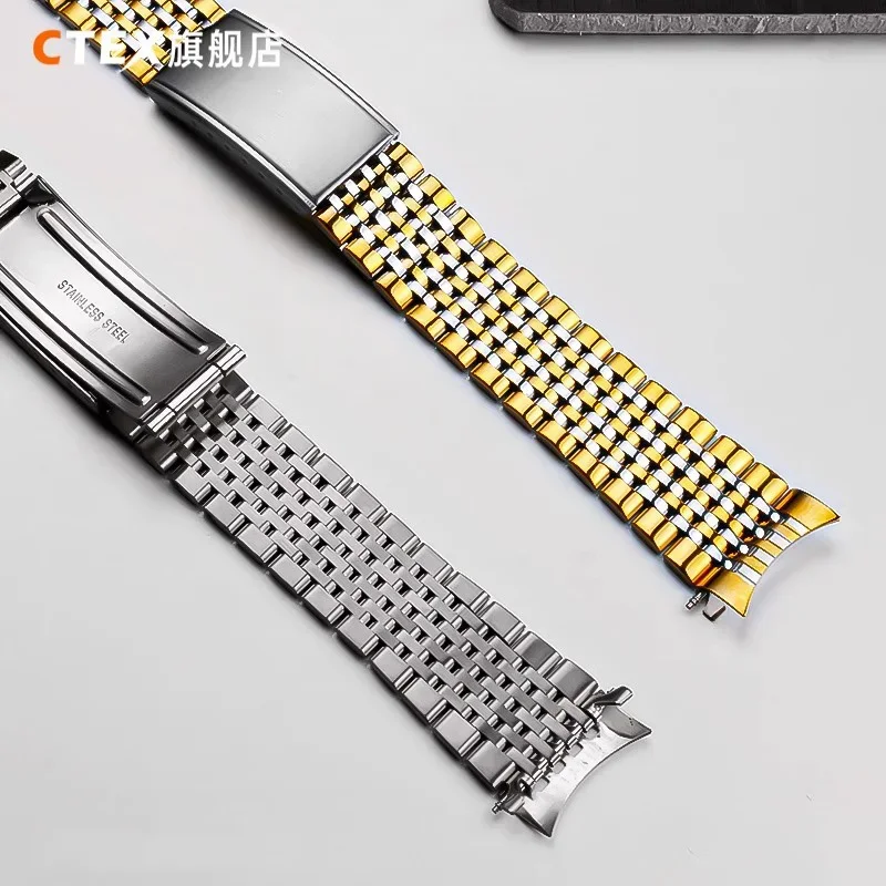 stainless steel Watch Strap For Omega Seamaster watchband Curved End Stainless Steel Bracelet 18mm 19mm 20mmWith tools