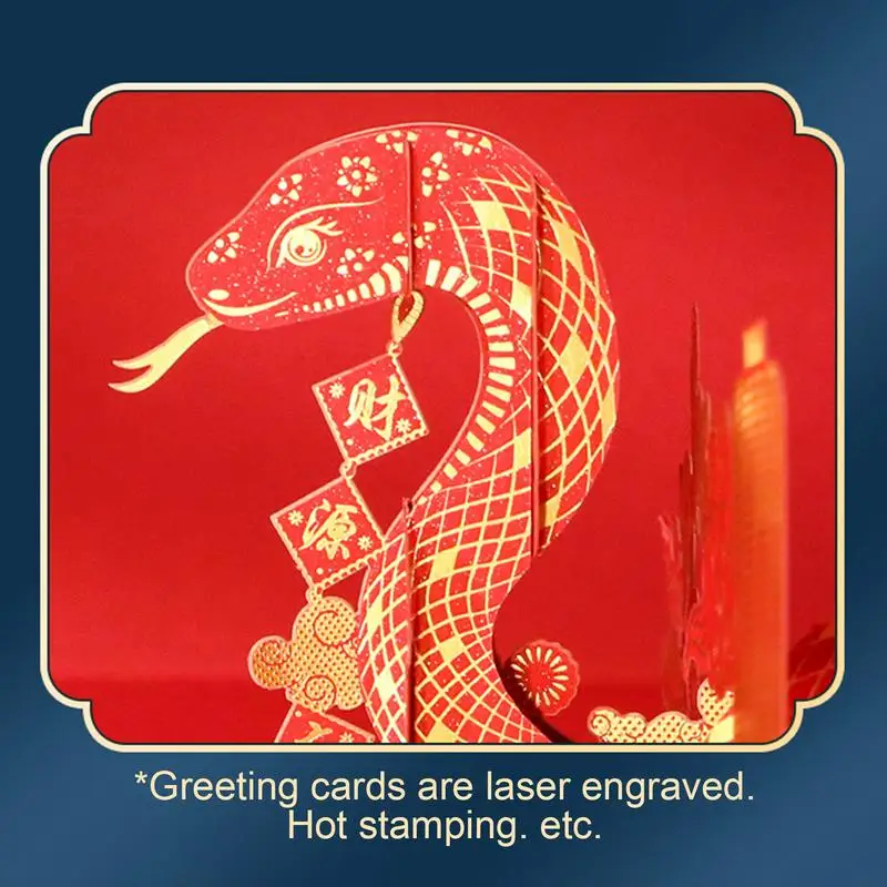 Greeting cards Happy New Year Pop Up 3D Snake With Envelope