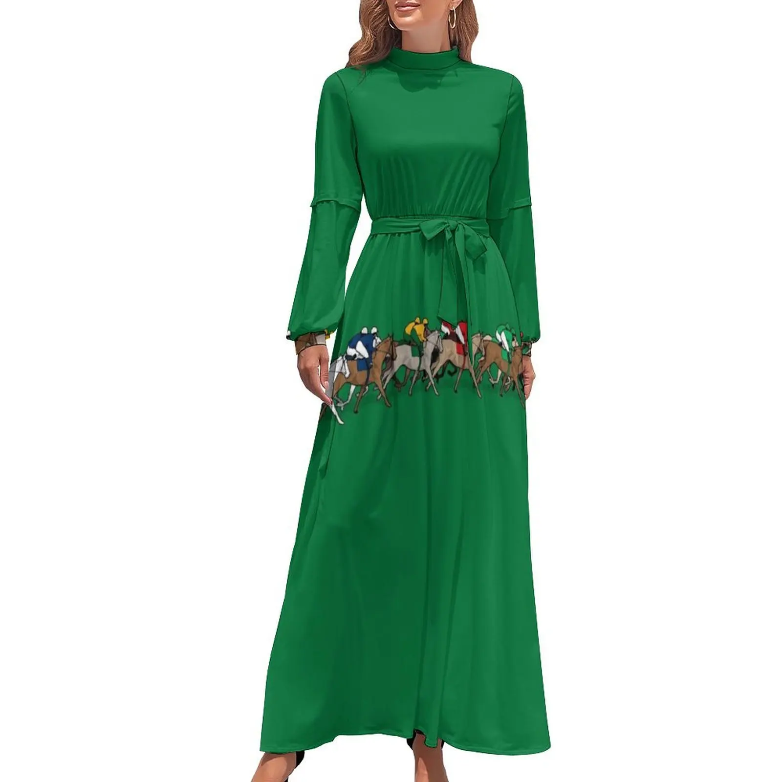 thumbnail image 1 of Vestido largo de carrera de caballos, vestido de noche de lujo para mujer, ropa de boda, vestido largo femenino, falda de mujer, 1 of 5