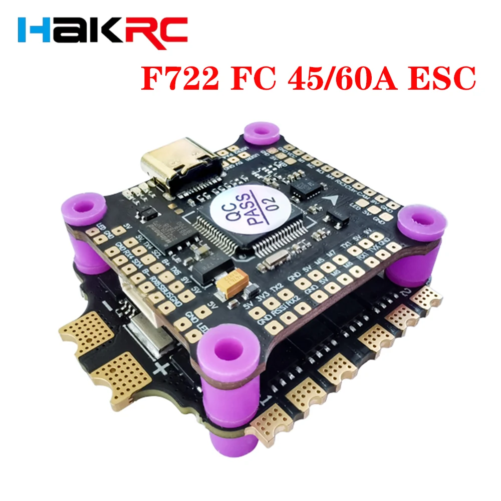 

HAKRC F722 F7 DJI Flight Control W/ BLHeli 8bit 45A / 32bit 60A 4in1 ESC DShot150/300/600/1200 PWM 3-6S for RC FPV Racing Drone