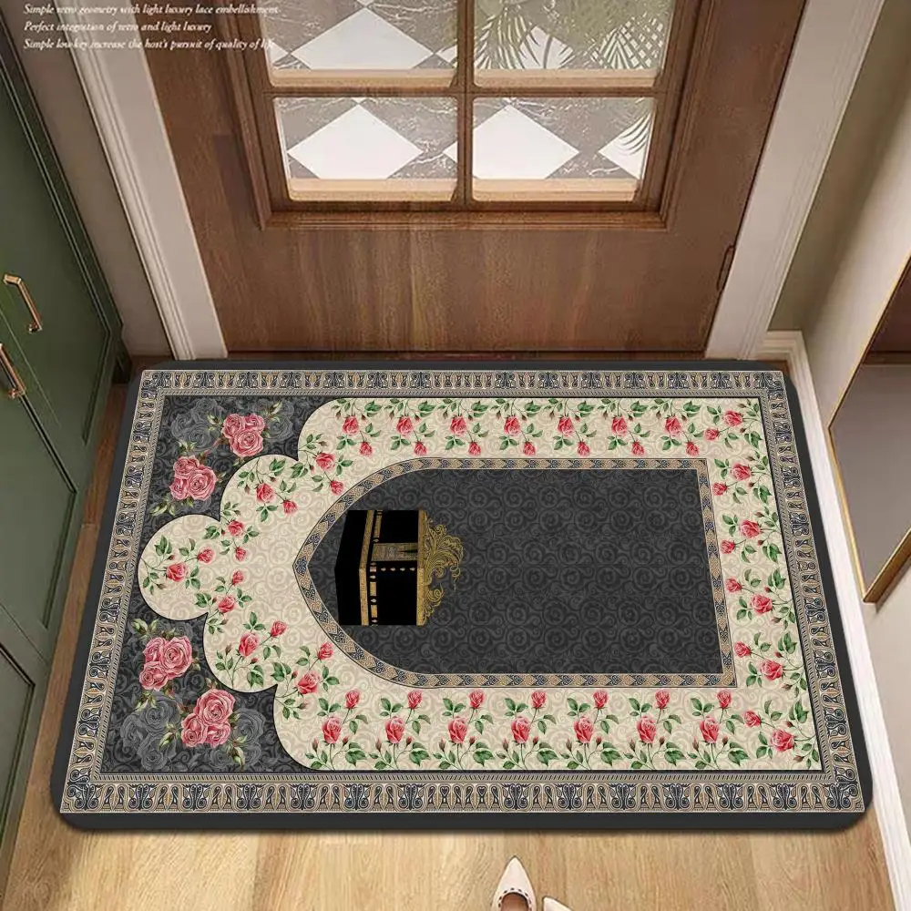Muslim Prayer Floor Mat INS Style Soft Bedroom Floor House Laundry Room Mat Anti-skid Household Carpets