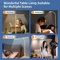 Desk Lamp, 3 Colors Stepless Dimming LED Desk Lamps for Home Office Adjustable Memory Desk Light with Clamp Touch Control 2