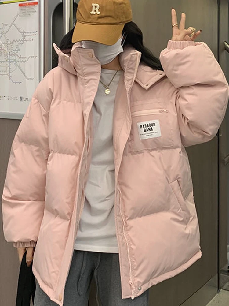 Down Padding Jackets Women Winter Warm Hooded Parkas Female Oversized Fashion Thick Coat Ladies Casual Loose Warm Puffer Jacket