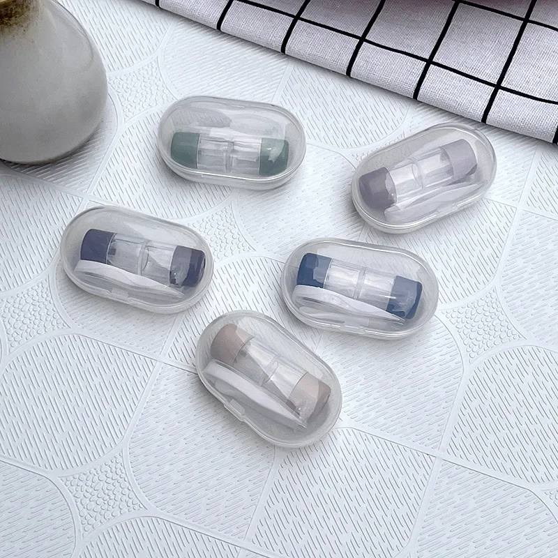 Women Cute Contact Lenses Box Mini Transparent Portable Contact Lens Case with Tweezers Wearing Tools for Travel Kit Holder