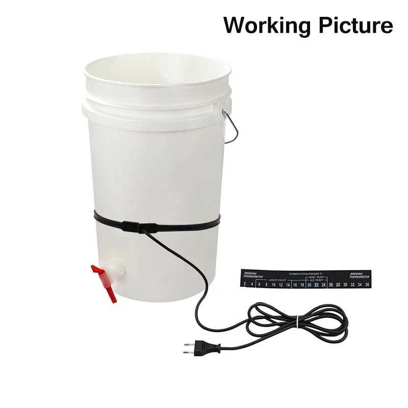 Beer Brewing Heating Belt with Digital Adhesive Stick Thermometer for Plastic Fermenter Bucket 220V/110V EU/US Plug