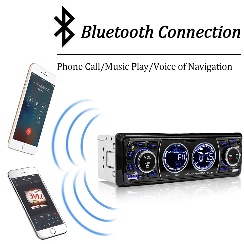 Car Radio 1din Stereo MP3 Player Audio Bluetooth FM Receiver Dual USB Support AU