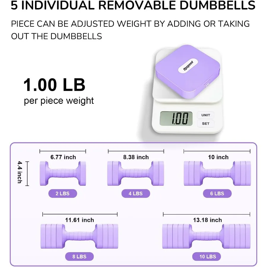 Adjustable Dumbbell Set for Women Men 10LB Each [20 LBS Pair] Hand Weights Dumbbells Sets Woman Exercise Fitness dumbbell Adjust