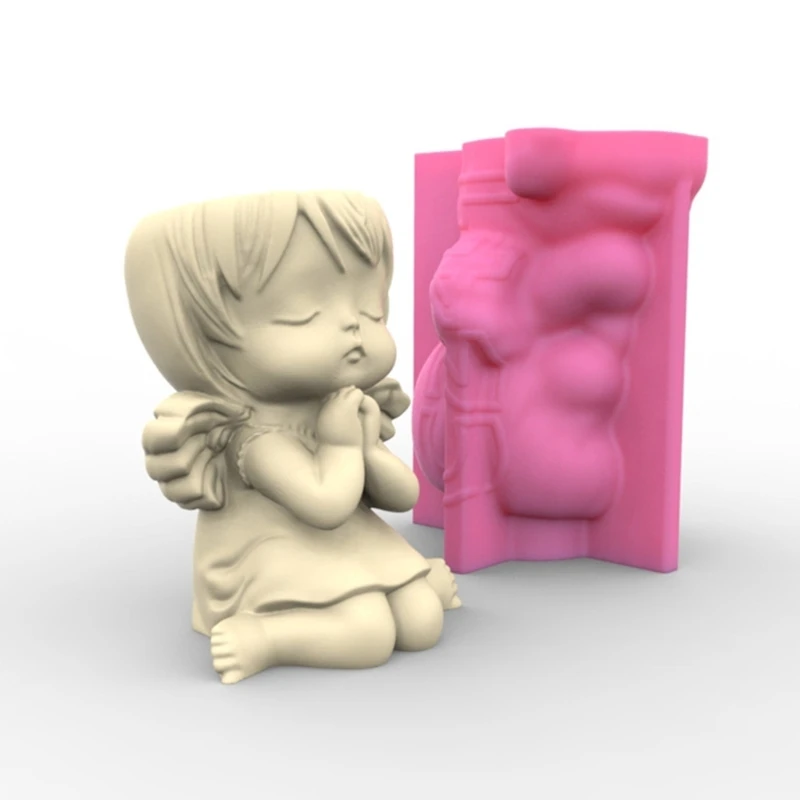 Girls Angel Head-Silicone Flower Pot Mold Concrete Candlestick Silicone Holder Mold Succulent Planter Cement Clay