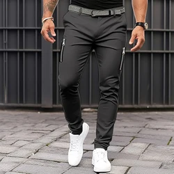 2023 New Men's Fashion Hip Hop Double Zipper Pants Four Seasons Pure Cotton Casual Sports Pants Street Pants High Quality Straig