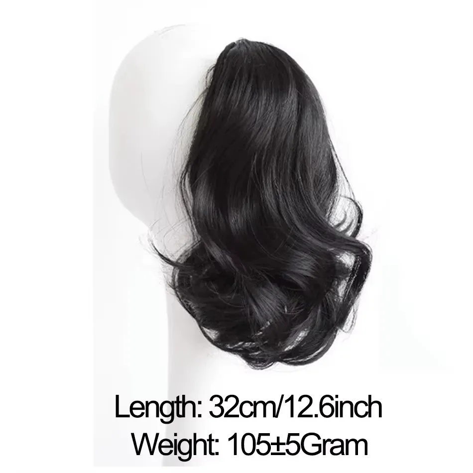 Synthetic Claw Clip In Ponytail Hair Extension 12Inch Short Curly Natural Tail Hair For Women Curly High Ponytail Hair Piece