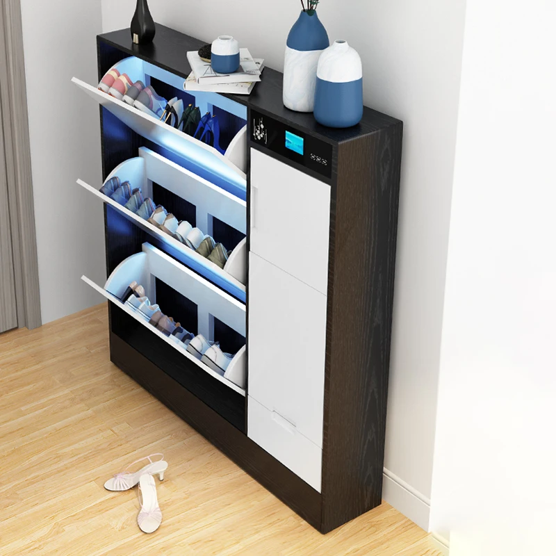 

Modern Intelligent Ultra-thin Bucket Door Ultraviolet Disinfection Shoe Cabinet Rack Living Room Muebles Home Furniture FY15YH