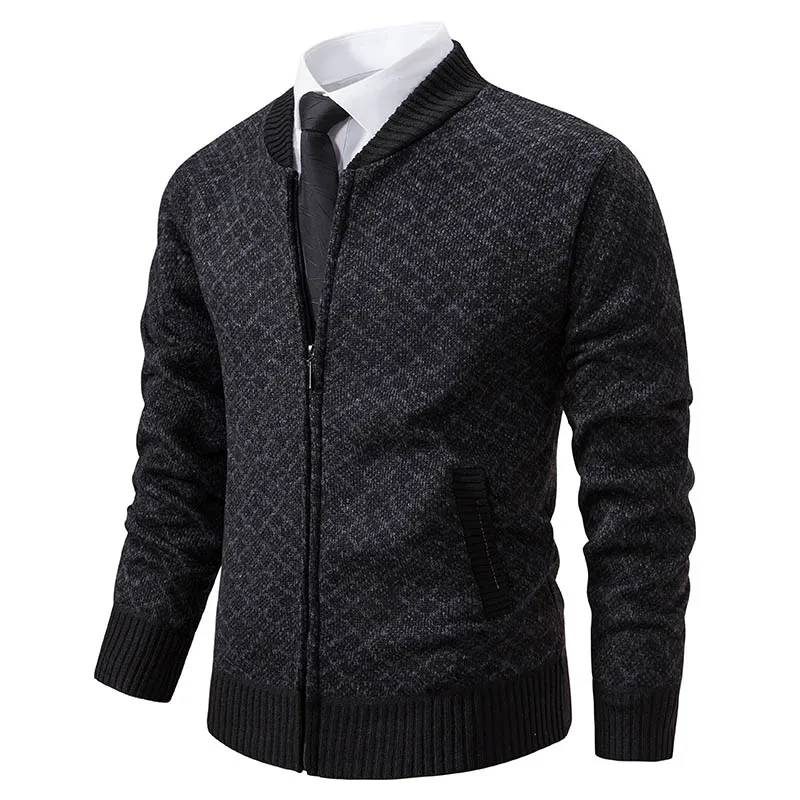Autumn and Spring Sweaters Men's Cardigans with Zippers V-neck Jackets Y2K Sportswear Winter Men's Cold Coats Knitted Sweaters 6