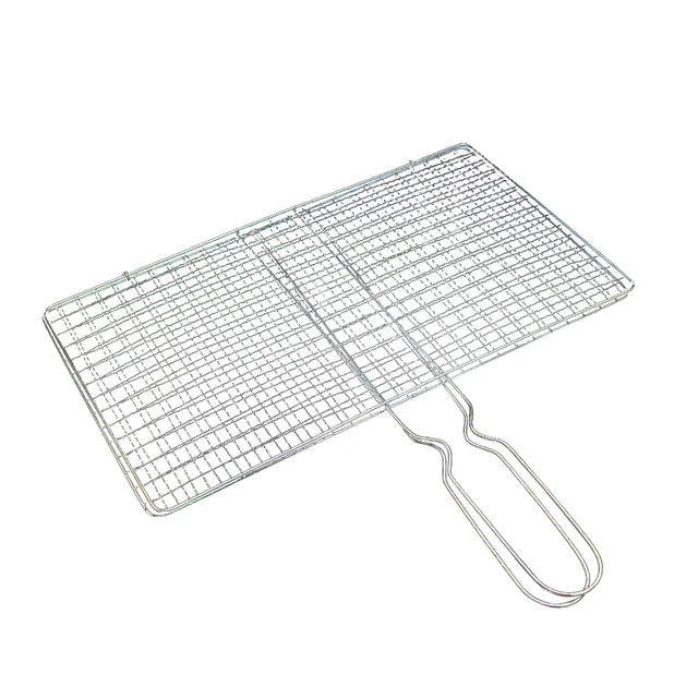 Rozsdamentes Acél Nem Bot Bbq Grill Borító Dupla Rétegű Nettó Grillezett Klip Halhús Kemping Piknik Élelmiszertartók Háló - Image 6