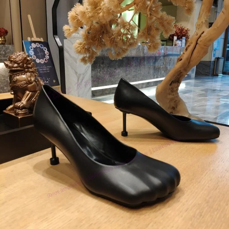 

Black Shallow Strange Style Pumps Split Toe Shoes for Women Matte Leather Thin High Heels Luxury Shoes 2023 Zapatos Para Mujere