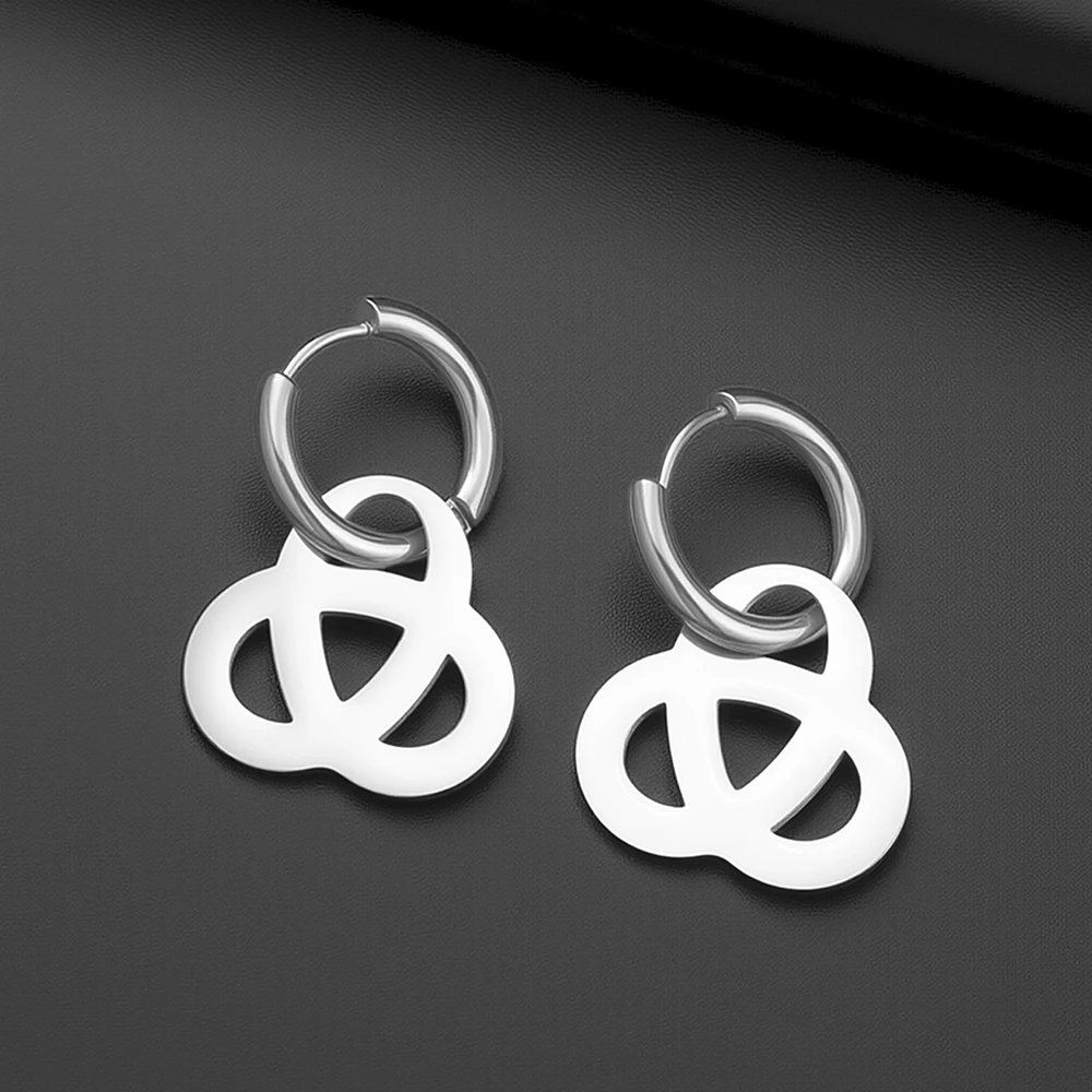 Dawapara Minimalistische Gordian-Knoten-Ohrringe, Trinity-Knoten, Triquetra, Glücksbringer-Symbol, Anhänger, Creolen, Edelstahl-Schmuck – Detail 18