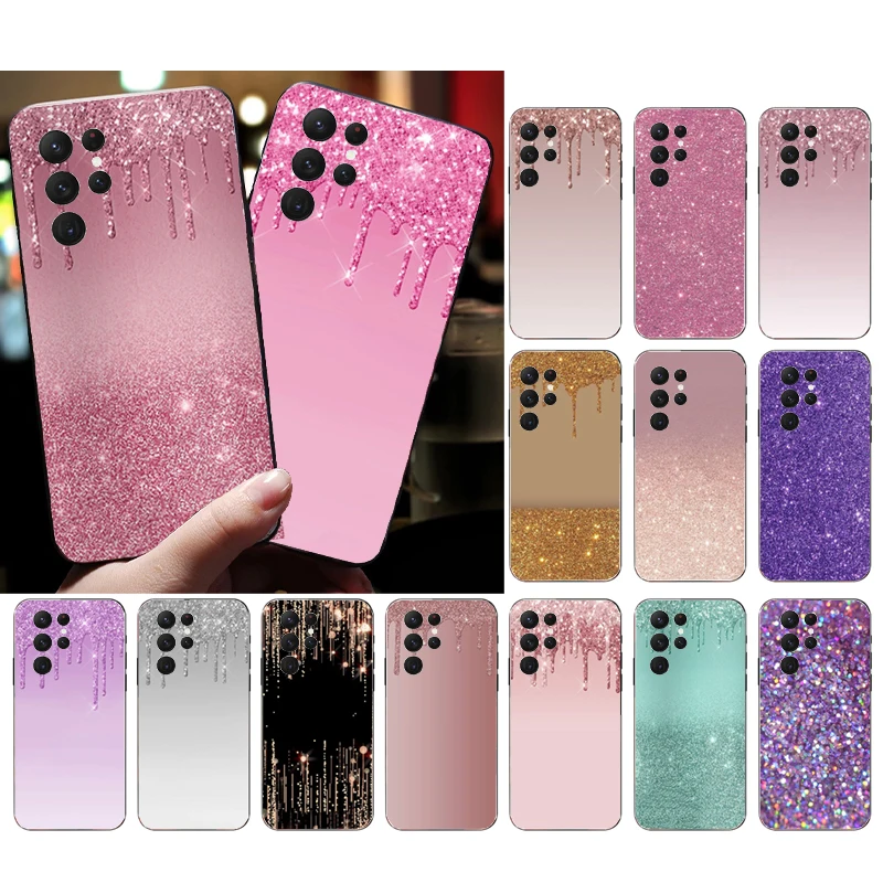 Custodia Per Telefono Per Samsung Galaxy S23 S22 S21 S20 Ultra S20 S22 S21 Plus S10E S20Fe Note 10Plus 20 Ultra Rose Gold Griping Glitter