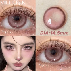 MILL CREEK 1 Pair Natural Colored Lenses with Myopia High Quality Eyes Contact Lenses Pink Pupils for Eyes Yearly Fast Delivery