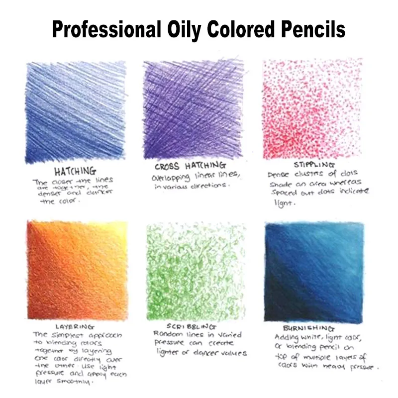Professional 12/18/24/36/48/72 Colors Oily Colored Pencils Hexagon Wooden Handle Set Artist Painting Drawing Sketch Art Design