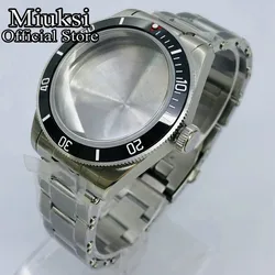Elegant Miuksi 39mm Silver Watch Case with Multi-Color Bezel and Domed Sapphire Glass for Fit NH34 NH35 NH36 (Style 1 Black)