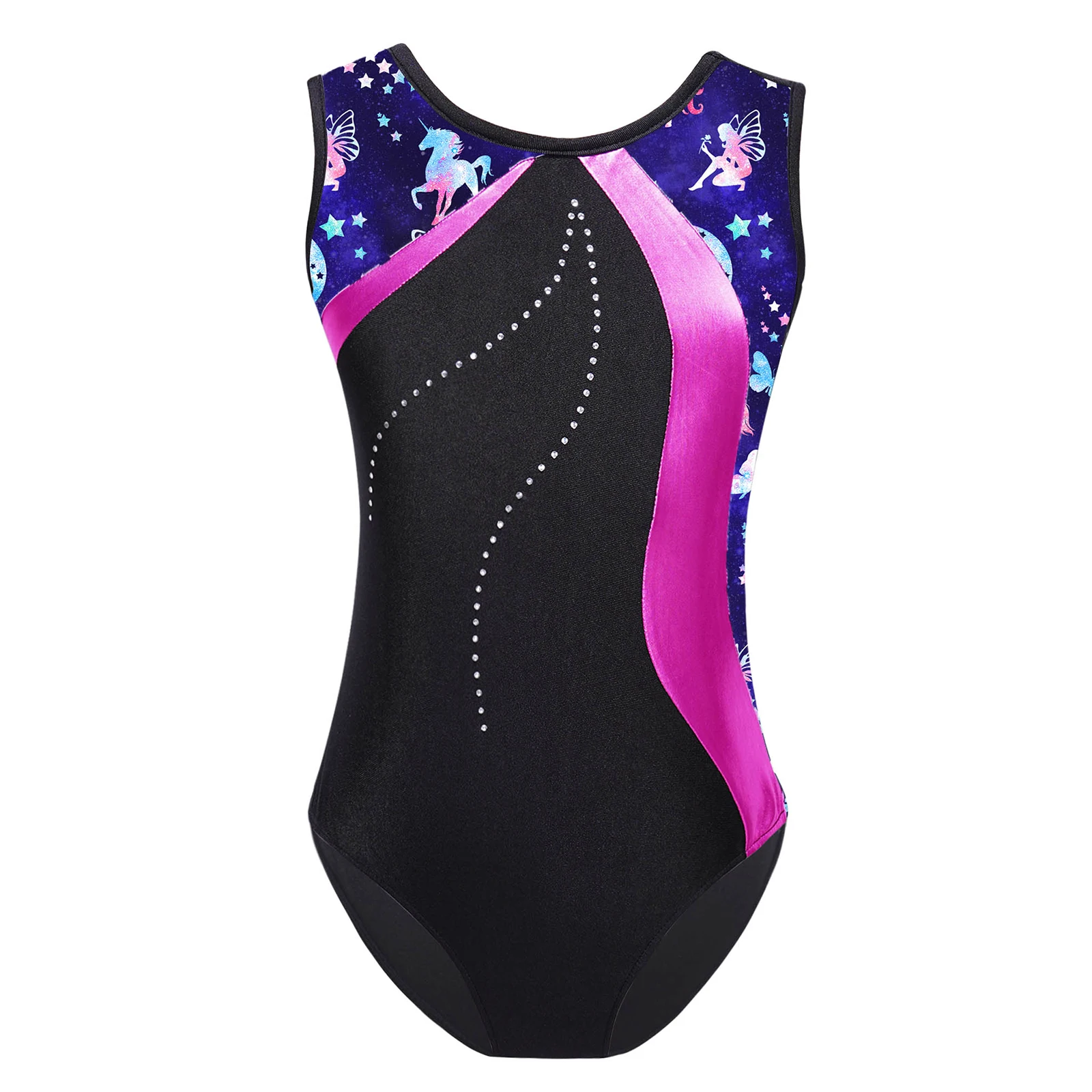 

Kids Girls Sleeveless Shiny Metallic Ballet Dance Leotard Bodysuit for Gymnastics Training Dancing Stage Performance Competition