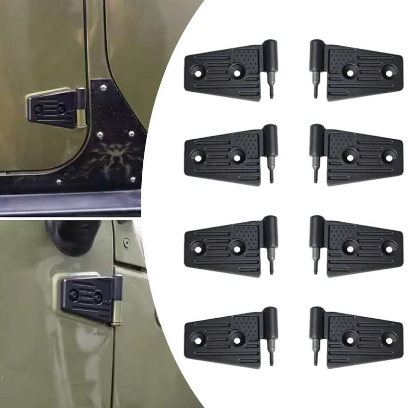 

4-Door Door Hinge Kits For Jeep Wrangler JK JKU 2007-2018 Aluminium Alloy Door Side Hinges Replacement Car Exterior Accessories