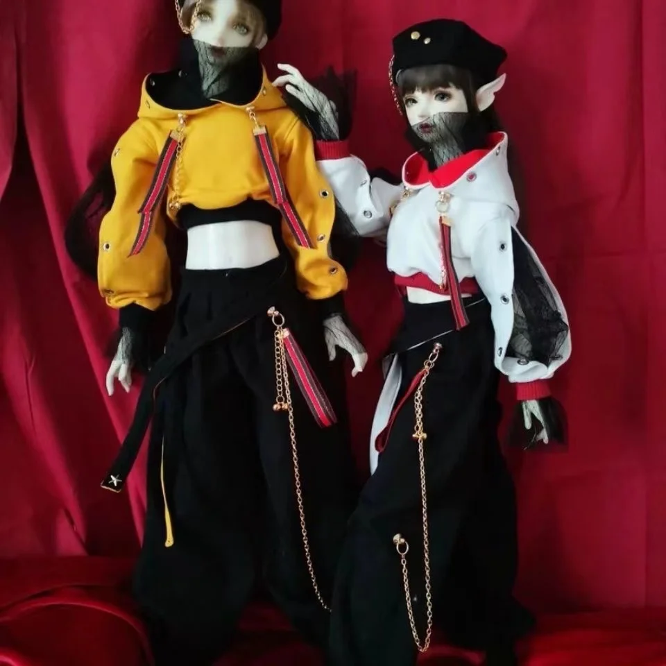 

OB24 bjd doll clothes sweatshirt set 1/6 1/4 1/3 uncle white-black doll clothes accessories