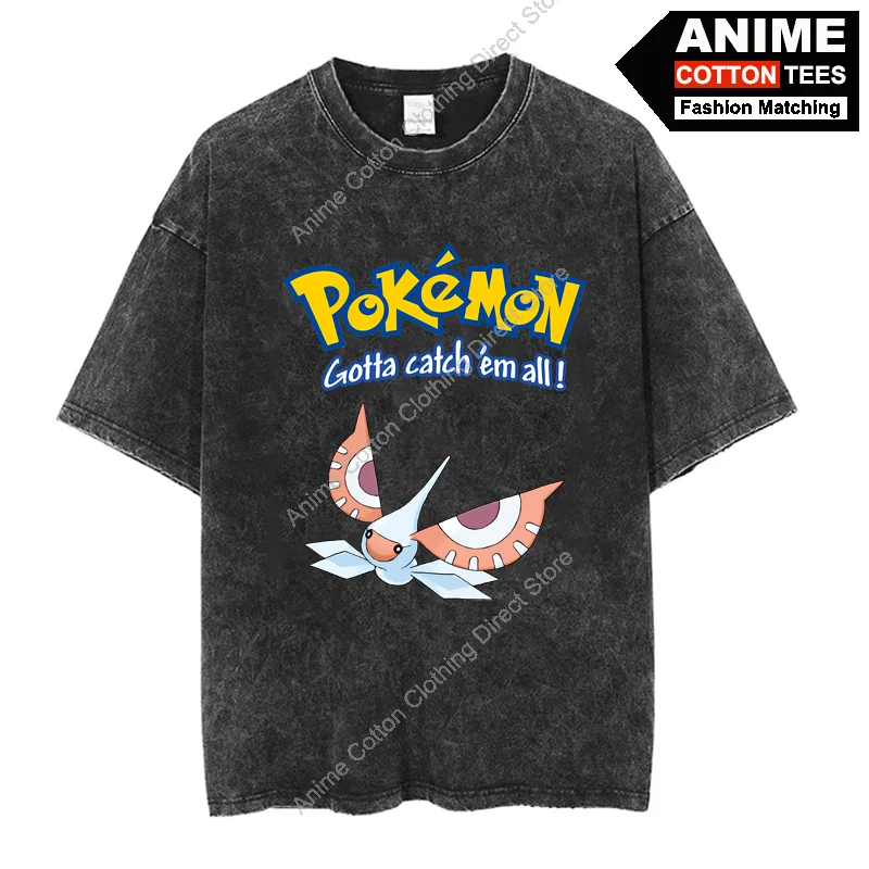 

Pokemon Masquerain T Shirt Cartoon Anime Cute Elf Print Clothes Y2k Harajuku Casual Unisex Oversized Loose T-shirt Cotton Tees