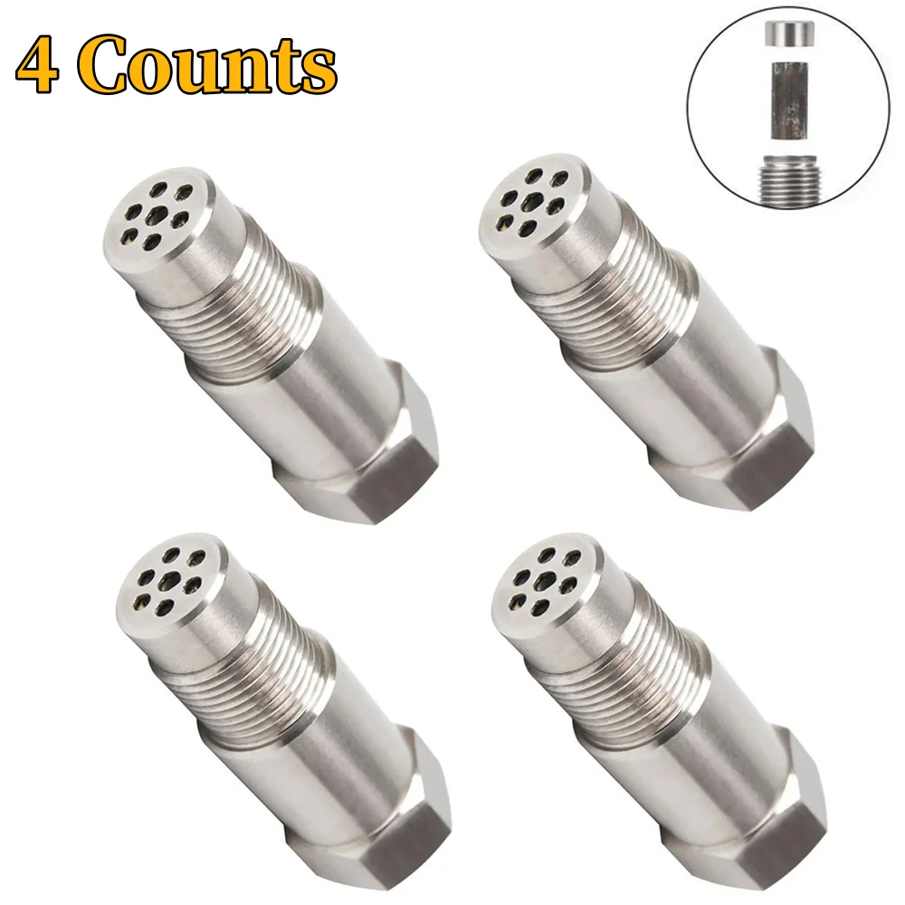 4PCS Oxygen Sensor with Mini Catalyst, Stainless Stee Oxygen Sensor Filter Adapter, M18x1.5 Universal O2 Sensor Connector