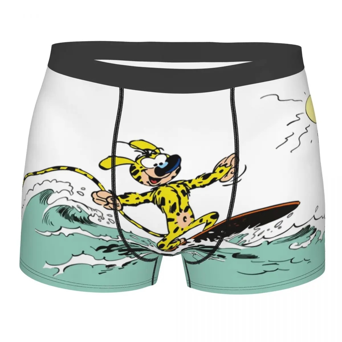 

Marsupilami Surfing Underwear Men Sexy Print Customized Belgian Comic Boxer Shorts Panties
