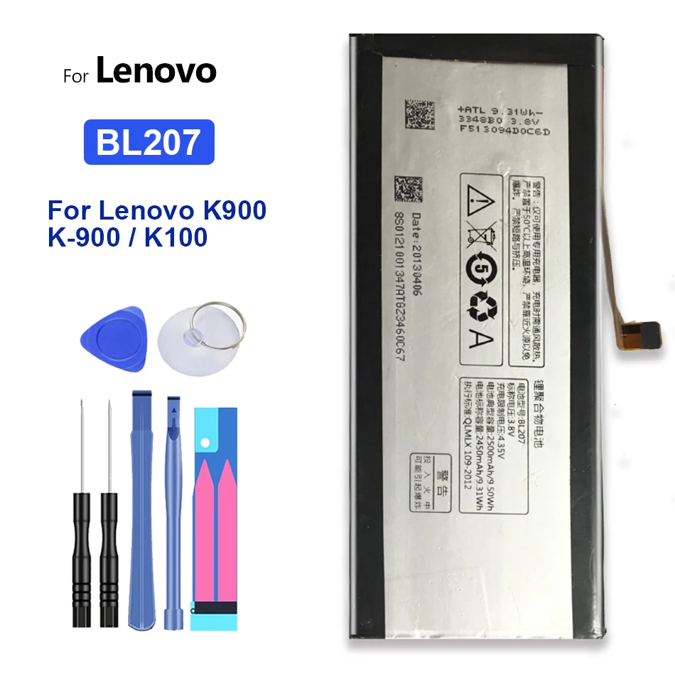 

Для батареи Lenovo-BL207/BL 207, 2500 мАч, K900, K-900, батареи K100