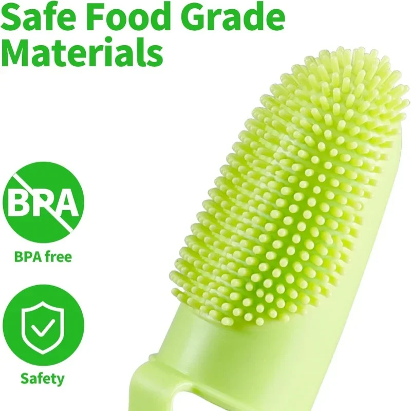 1pc Dog Super Soft Double Finger Toothbrush Pet Teeth Clean Bad Breath Care TPR Tooth Brush Clean Tool Dog Toothbrush Accessorie
