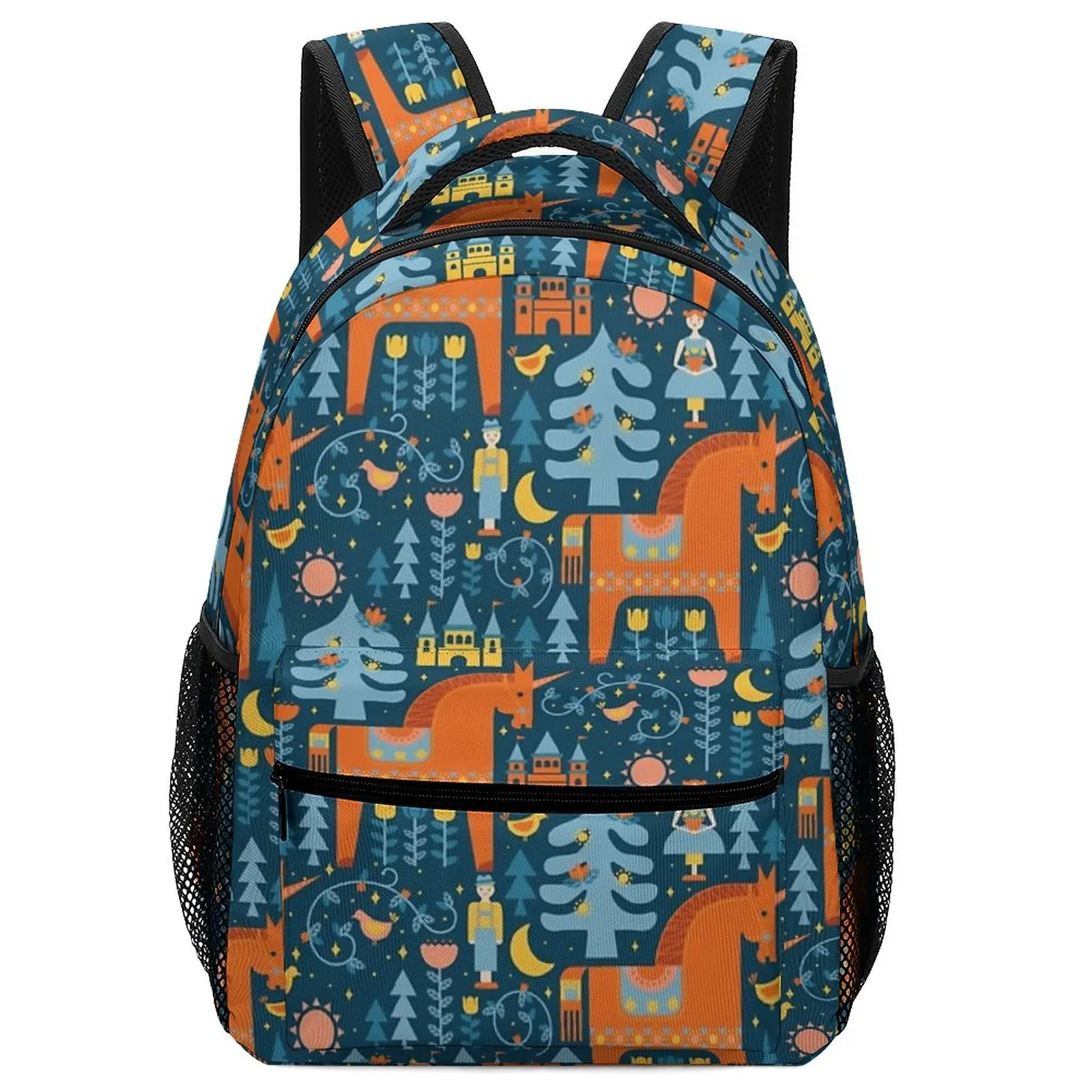 Fairy Tale in Blue + Orange Children Kids Fun Animal Backpack Men