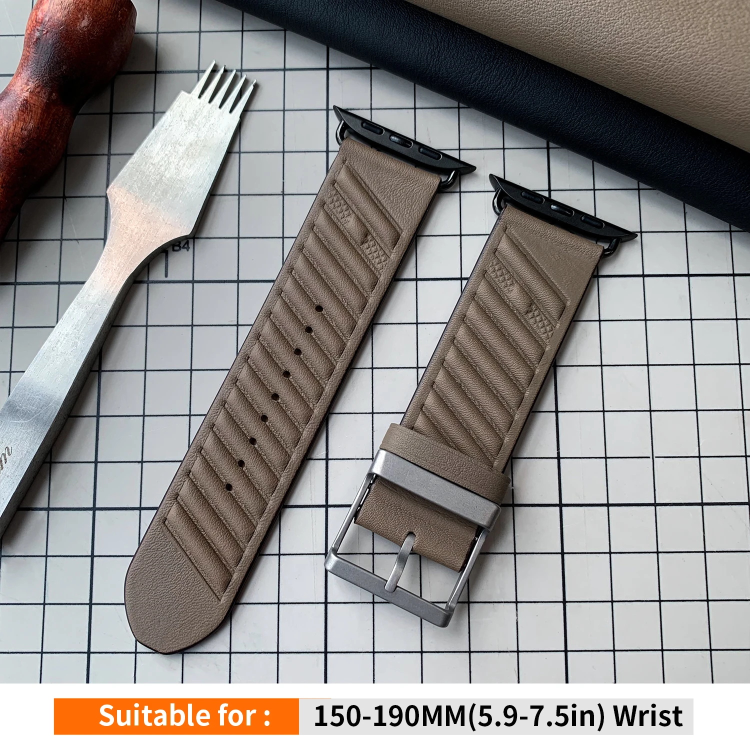 Kebitt Swift Midnight Blue Leather Watch Band Strap