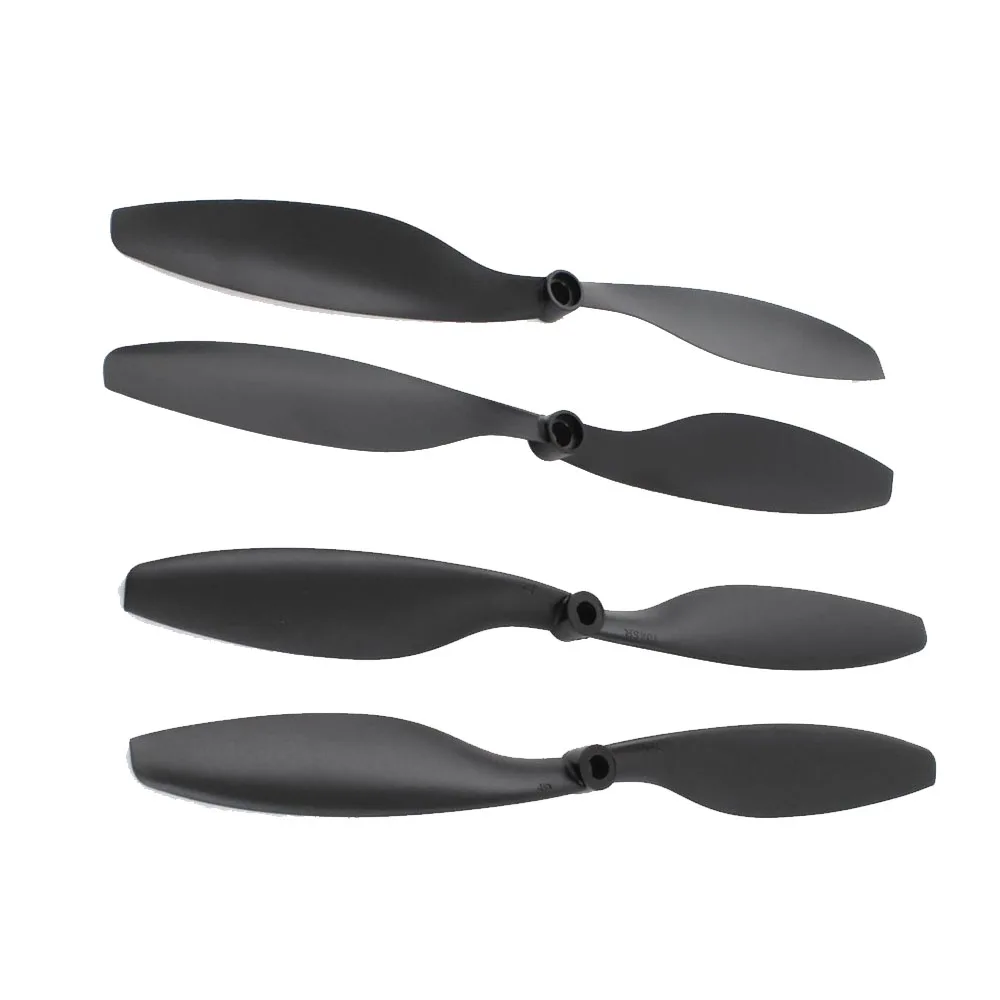 Deux paires d'hélices RC Multirotor 1045 10 pouces CW/CCW présentées avec leurs bagues adaptatrices, prêtes à l'emploi.