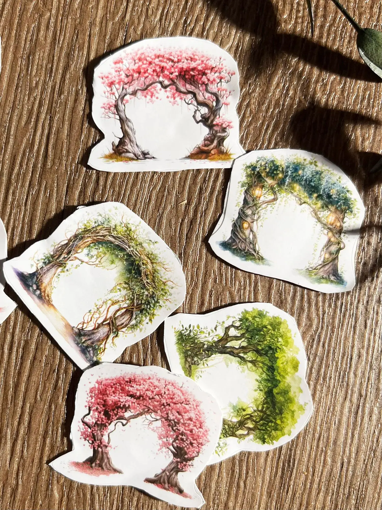 72 Stück (24 Muster) selbst klebende Gartenbaum aufkleber, perfekt für Zeitschriften, Scrapbooking-Zubehör, DIY-Kunst handwerk, Scrapbookin – Detail 1