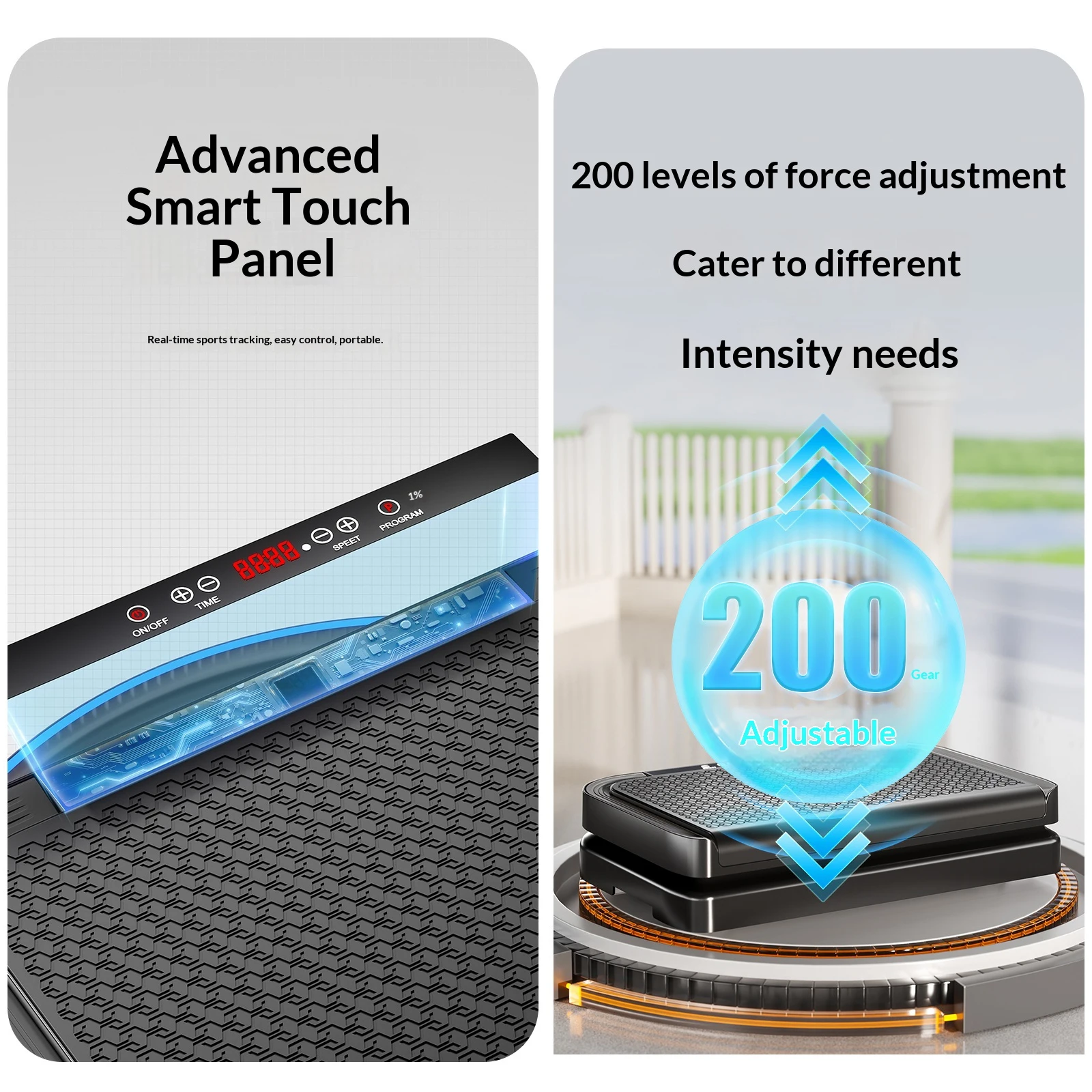 진동 플레이트 운동기구 200단계 체중 감량 지방 연소 근육 강화 로프 포함 스탠딩 쉐이킹 머신 홈 피트니스