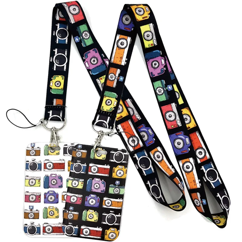 

Funny Camera Art Cartoon Anime Fashion Lanyards Bus ID Name Work Card Holder Accessories Decorations Kids Gifts