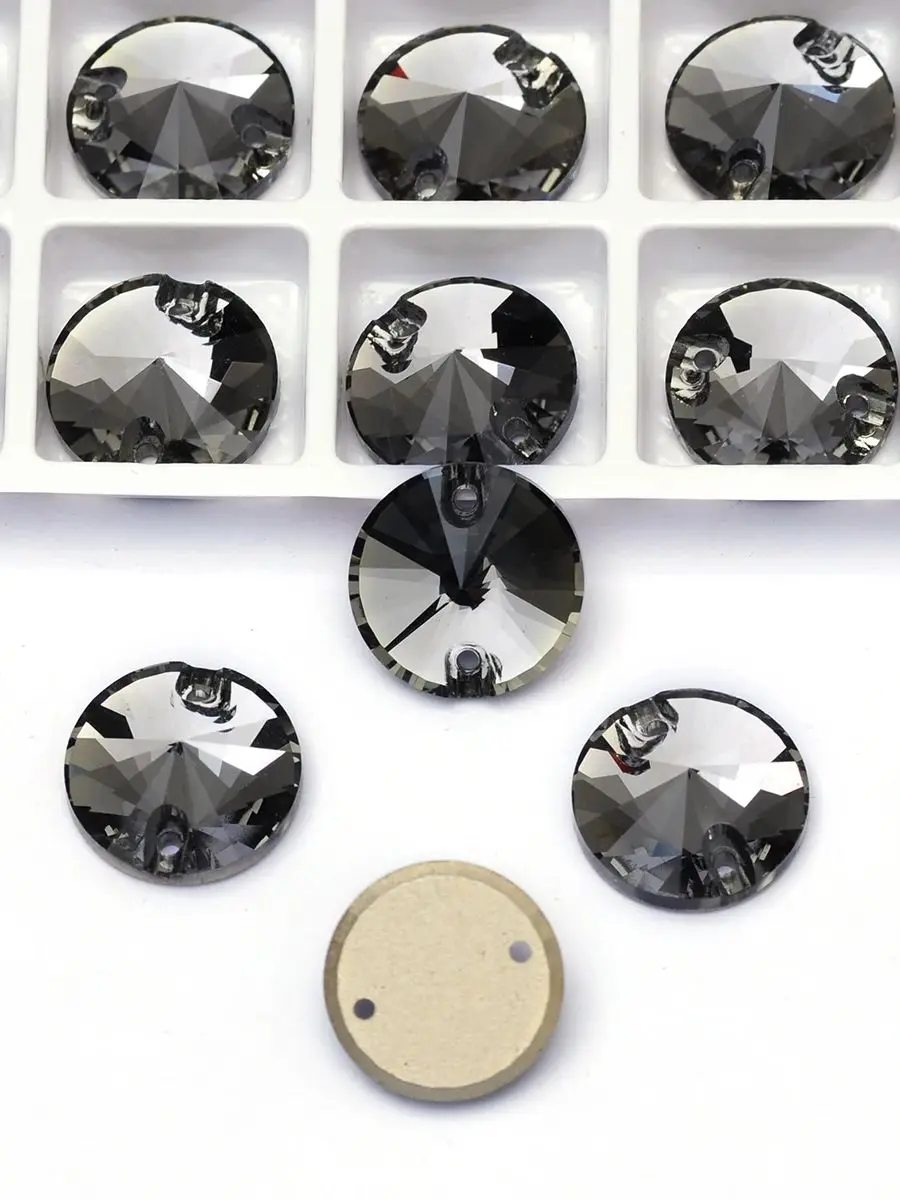 PUBRILEX Glas K9 Rivoli Rund zum Aufnähen von Strasssteinen mit flacher Rückseite zum Selbermachen, Nähen, Basteln, Geldt Nähen, Kristallstein für Kleidung, Dekoration – Detail 6