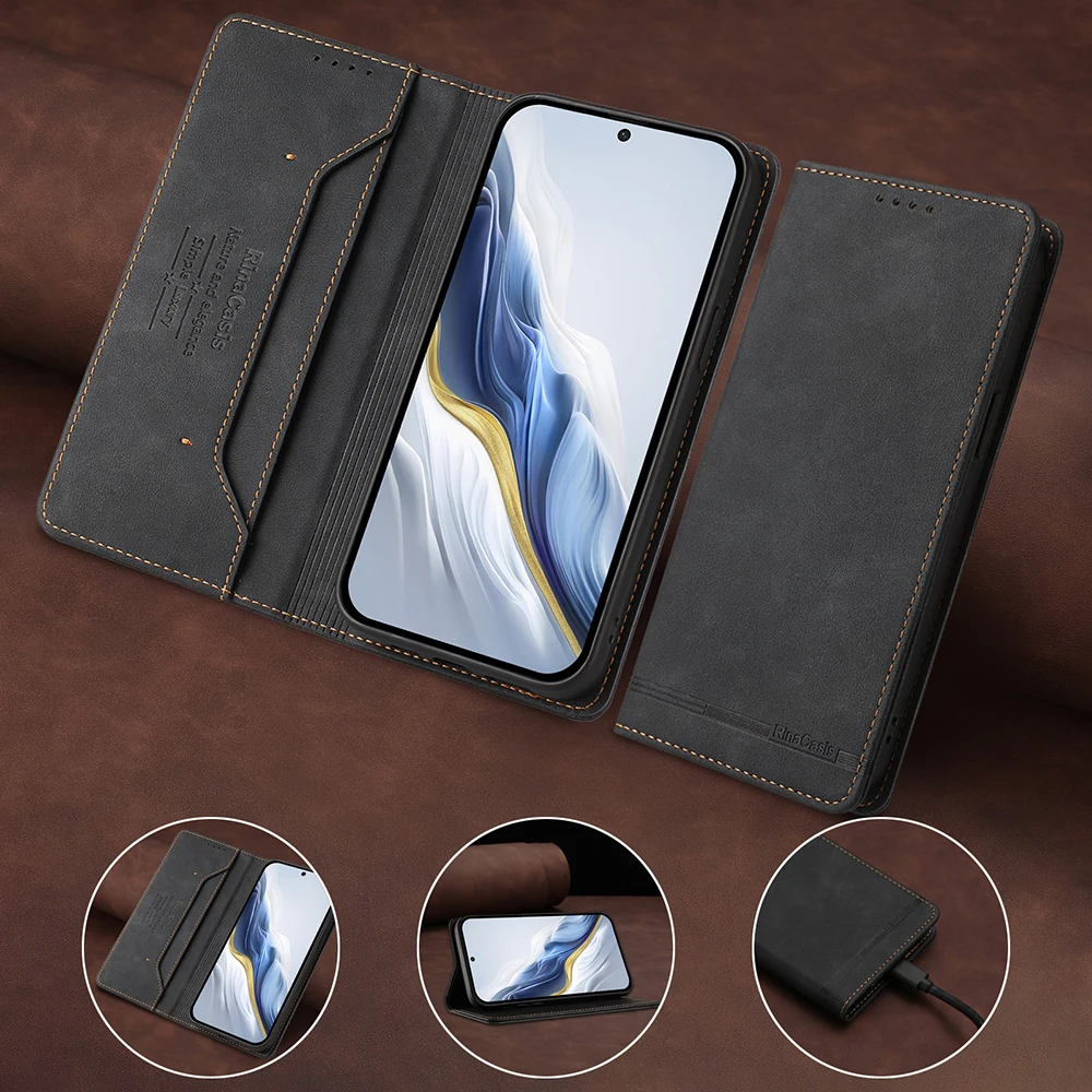Premium Magnetic Leather Book Case with RFID Anti-Theft Protection