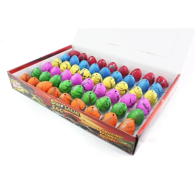 60pcs with retail box Magic Water Hatching Inflation Growing Dinosaur Eggs Toy For Children Educational Novelty Gag Toys
