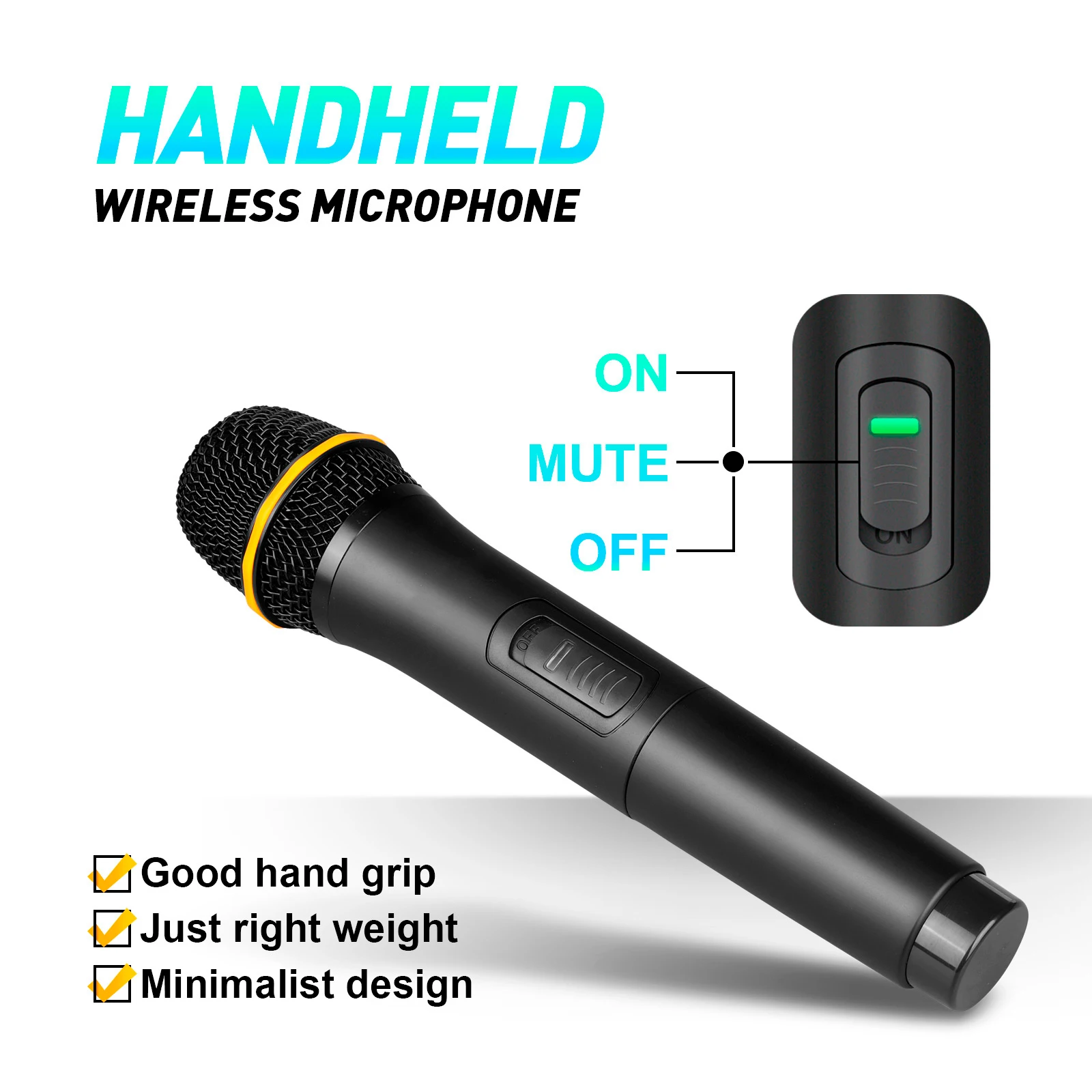 AU 800 UHF Professional Wireless Microphone System for Stage Performance, Karaoke, Handheld or Lavalier Microphone and Headset