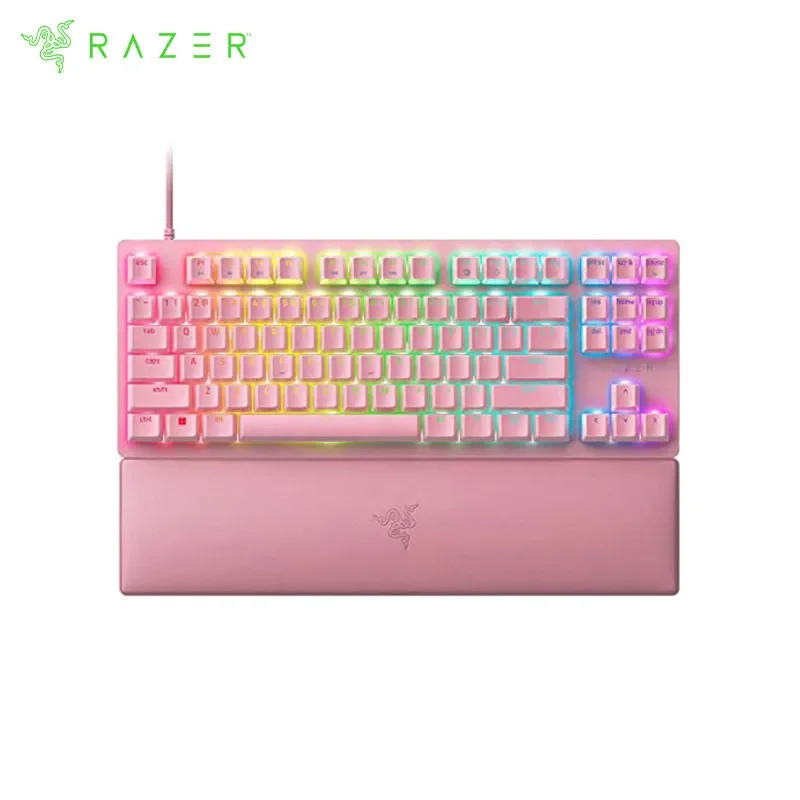 

Razer Huntsman V2 Tenkeyless Gaming Keyboard Quartz Pink Linear Optical Switches Gen2 Detachable Type-C Cable PBT Keycaps